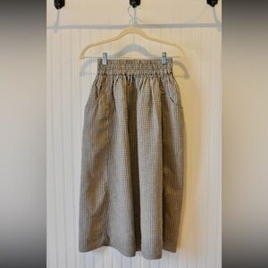 notPERFECTLINEN Beige & Brown Gingham Midi Skirt